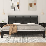 Wall Headboard Black 186 cm Solid Wood Pine - Side View