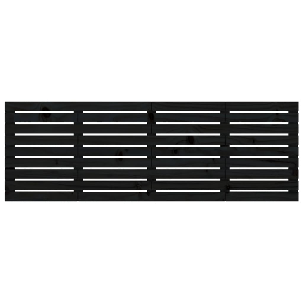 Wall Headboard Black 186 cm Solid Wood Pine
