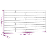 Wall Headboard White 141 cm Solid Wood Pine - Low Angle