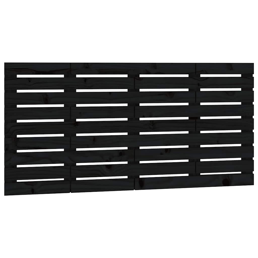 Wall Headboard Black 141 cm Solid Wood Pine