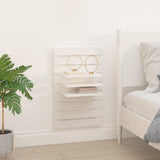 Wall-mounted Bedside Shelves 2 pcs White Solid Wood Pine - Side View