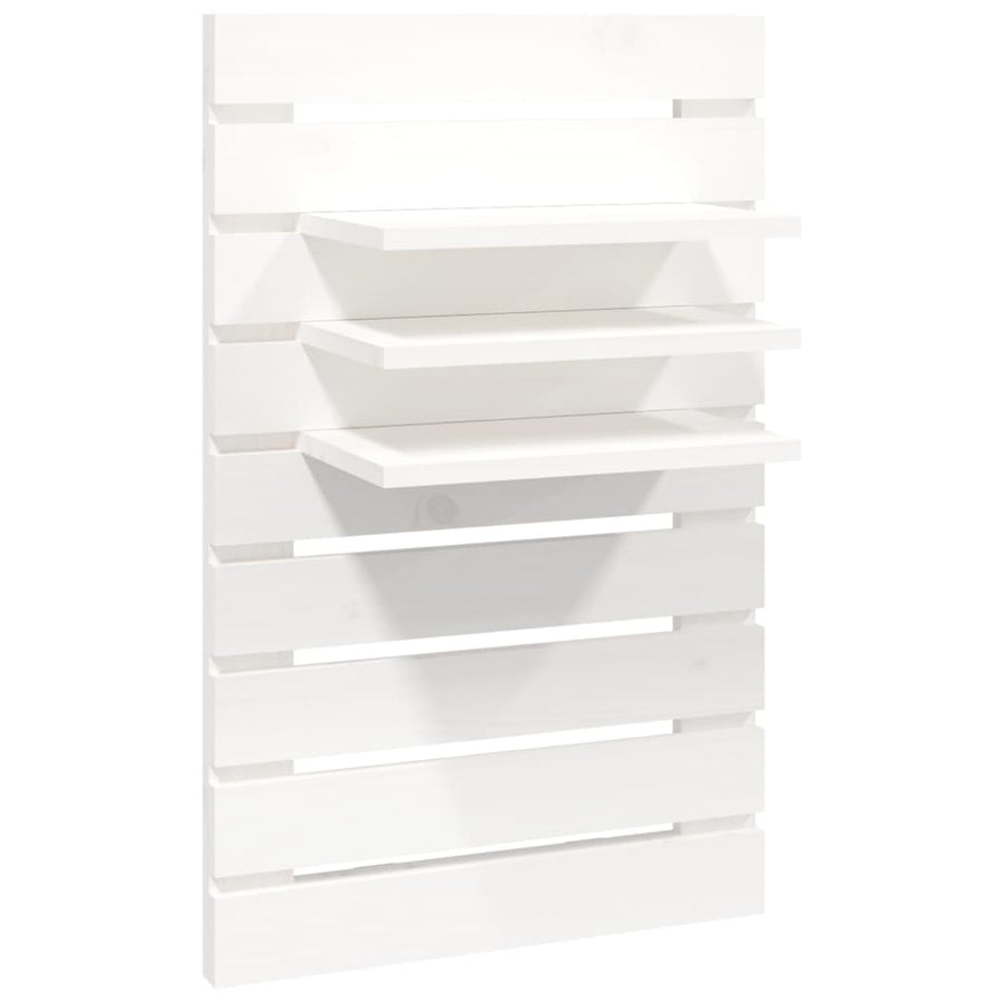 Wall-mounted Bedside Shelves 2 pcs White Solid Wood Pine