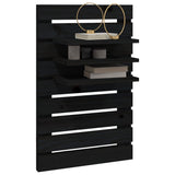 Wall-mounted Bedside Shelves 2 pcs Black Solid Wood Pine - Top-Down View