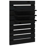 Wall-mounted Bedside Shelves 2 pcs Black Solid Wood Pine - 45-Degree Angle