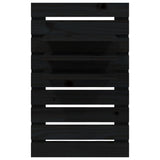 Wall-mounted Bedside Shelves 2 pcs Black Solid Wood Pine - Rear View