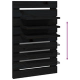 Wall-mounted Bedside Shelves 2 pcs Black Solid Wood Pine - Low Angle