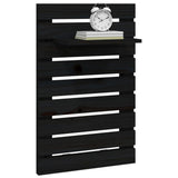 Wall-mounted Bedside Shelves 2 pcs Black Solid Wood Pine - Top-Down View