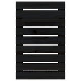 Wall-mounted Bedside Shelves 2 pcs Black Solid Wood Pine - Rear View