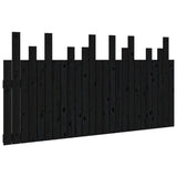 Wall Headboard Black 159.5 cm Solid Wood Pine - Front View