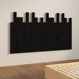 Wall Headboard Black 140 cm Solid Wood Pine - Top-Down View