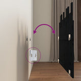 Wall Headboard Black 140 cm Solid Wood Pine - Rear View