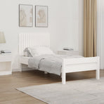 Wall Headboard White 95.5 cm Solid Wood Pine