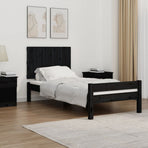 Wall Headboard Black 95.5 cm Solid Wood Pine