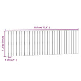 Wall Headboard 185 cm Solid Wood Pine - Low Angle