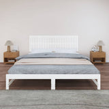 Wall Headboard White 185 cm Solid Wood Pine - Side View