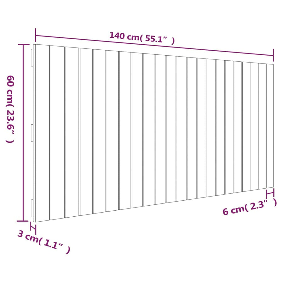 Wall Headboard 140 cm Solid Wood Pine