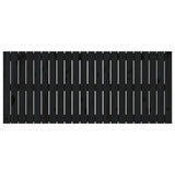 Wall Headboard Black 140 cm Solid Wood Pine - Top-Down View