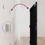Wall Headboard Black 95.5 cm Solid Wood Pine - Rear View