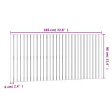 Wall Headboard 185 cm Solid Wood Pine - Low Angle