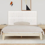 Wall Headboard White 185 cm Solid Wood Pine - Side View