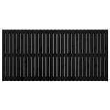 Wall Headboard Black 185 cm Solid Wood Pine