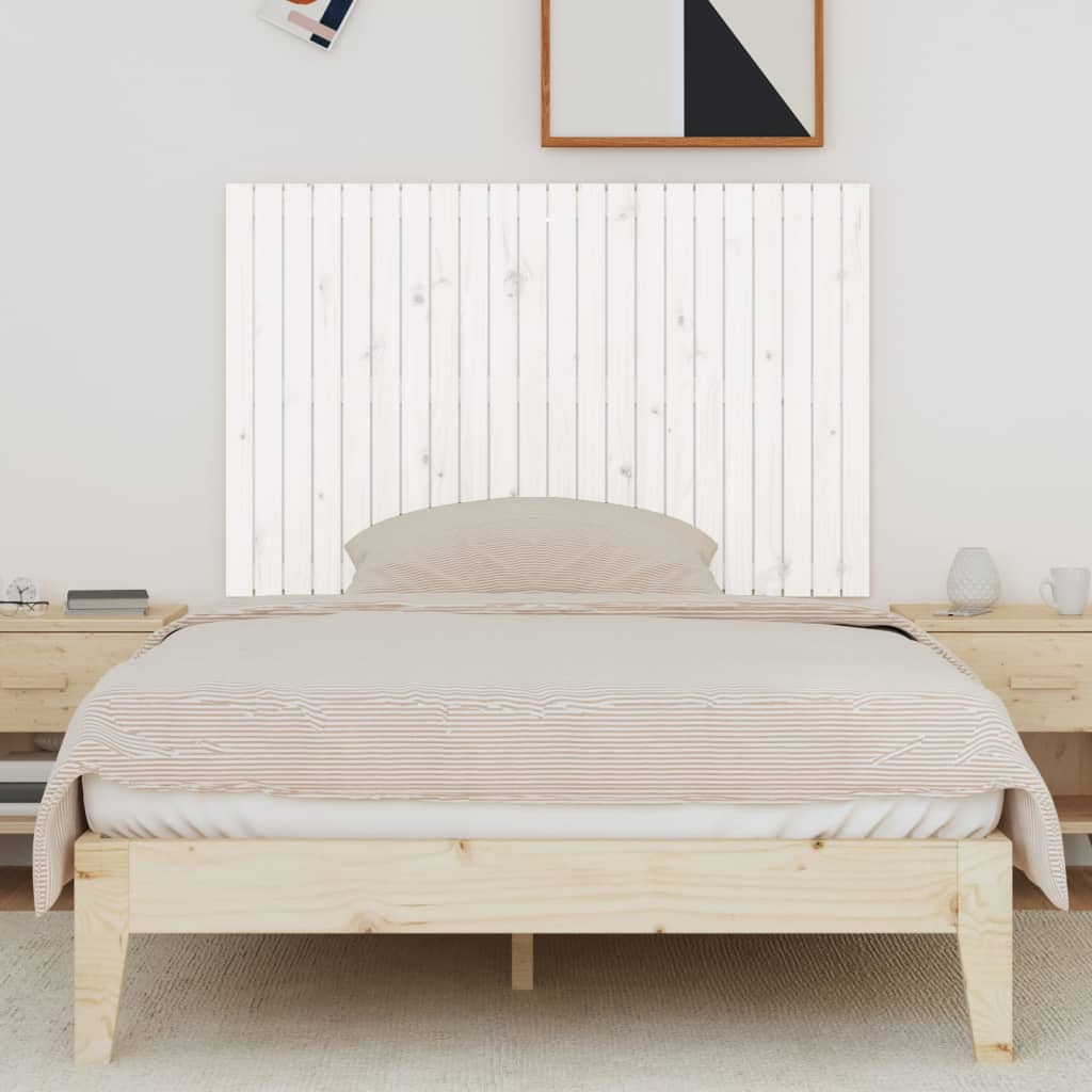 Wall Headboard White 140 cm Solid Wood Pine