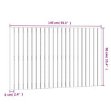 Wall Headboard White 140 cm Solid Wood Pine