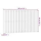 Wall Headboard Black 140 cm Solid Wood Pine - Low Angle