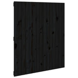 Wall Headboard Black 95.5 cm Solid Wood Pine - Front View