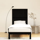Wall Headboard Black 95.5 cm Solid Wood Pine - Side View