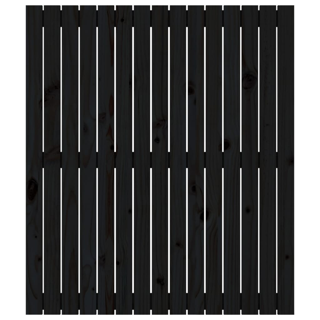 Wall Headboard Black 95.5 cm Solid Wood Pine