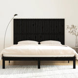 Wall Headboard Black 185 cm Solid Wood Pine - Side View