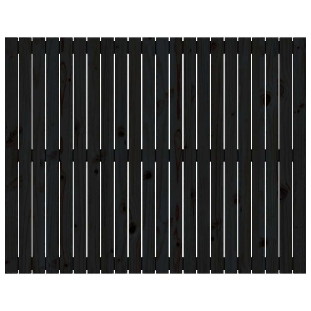 Wall Headboard Black 140 cm Solid Wood Pine