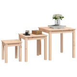 Nesting Tables 3 pcs Solid Wood Pine - Top-Down View
