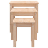 Nesting Tables 3 pcs Solid Wood Pine - Low Angle