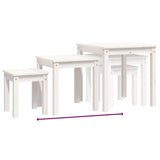 Nesting Tables 3 pcs White Solid Wood Pine - Extra Image