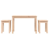 Nesting Tables 3 pcs Solid Wood Pine - Front View