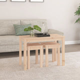 Nesting Tables 3 pcs Solid Wood Pine - Side View