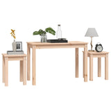 Nesting Tables 3 pcs Solid Wood Pine - Top-Down View