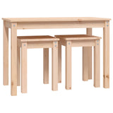 Nesting Tables 3 pcs Solid Wood Pine - Rear View