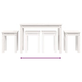 Nesting Tables 3 pcs White Solid Wood Pine - Low Angle