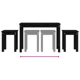 Nesting Tables 3 pcs Black Solid Wood Pine - Low Angle