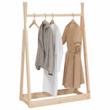 Clothes Rack 100x45x150 cm Solid Wood Pine - Side View