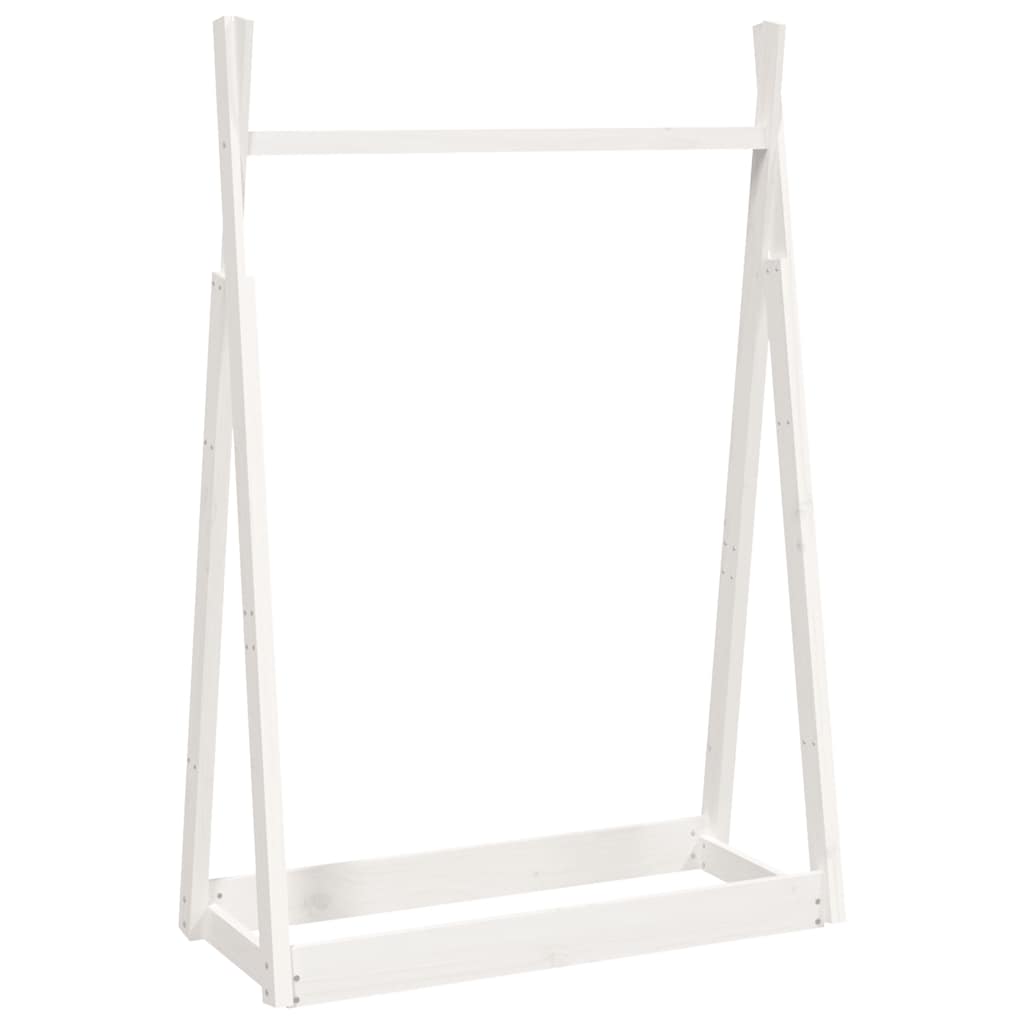 Clothes Rack White 100x45x150 cm Solid Wood Pine