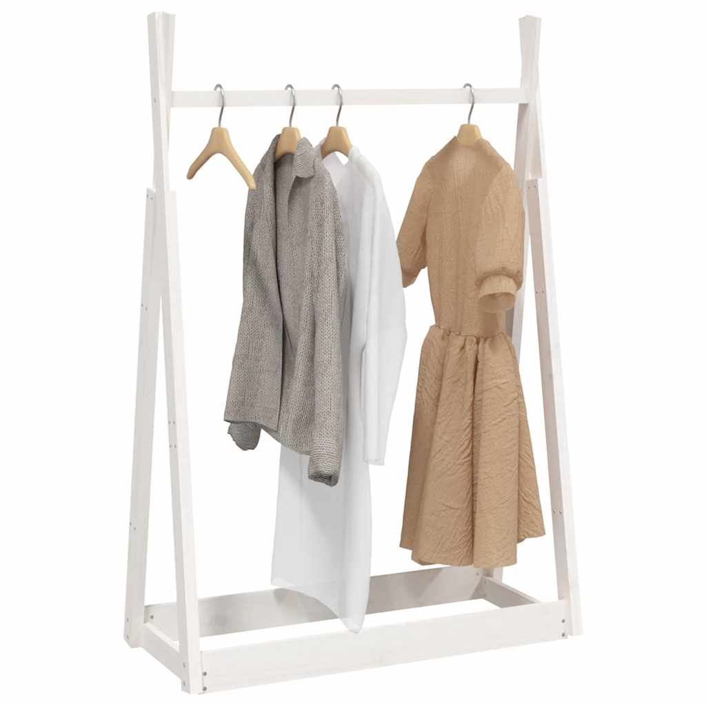 Clothes Rack White 100x45x150 cm Solid Wood Pine