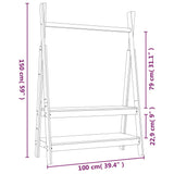 Clothes Rack 100x45.5x150 cm Solid Wood Pine - Low Angle