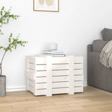 Storage Box White 58x40.5x42 cm Solid Wood Pine - Side View