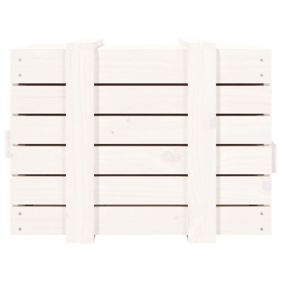 Storage Box White 58x40.5x42 cm Solid Wood Pine
