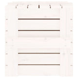 Storage Box White 58x40.5x42 cm Solid Wood Pine - Low Angle