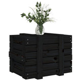 Storage Box Black 58x40.5x42 cm Solid Wood Pine - Top-Down View